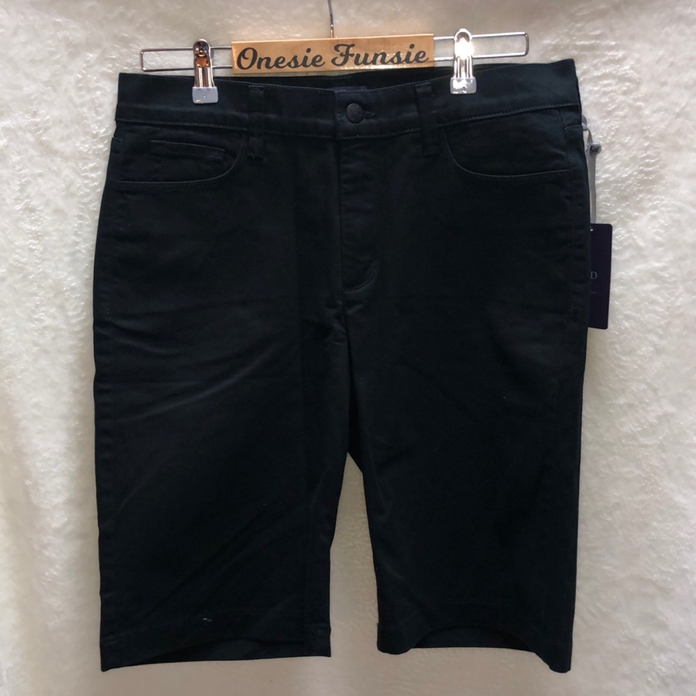 LAST ONE NYDJ Black Bermuda Shorts, size 10, NWT